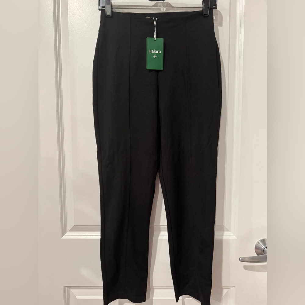 HALARA Black High-Rise Ponte Ankle Pants